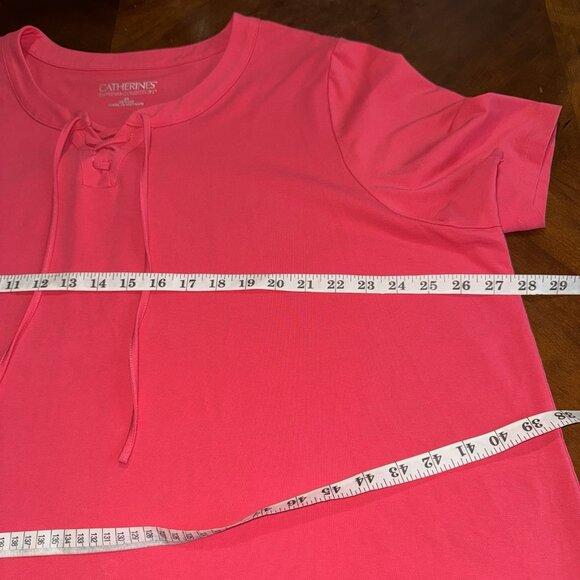 Catherines T Shirt Womens Sz 2X 22/24W Suprema Collection Short Sleeve Hot Pink - Picture 11 of 15